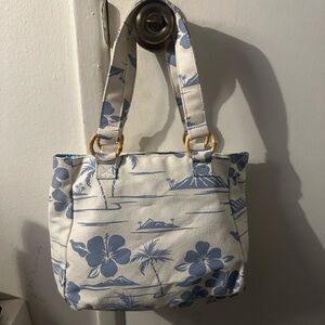 Floral Blue and White Tote Bag